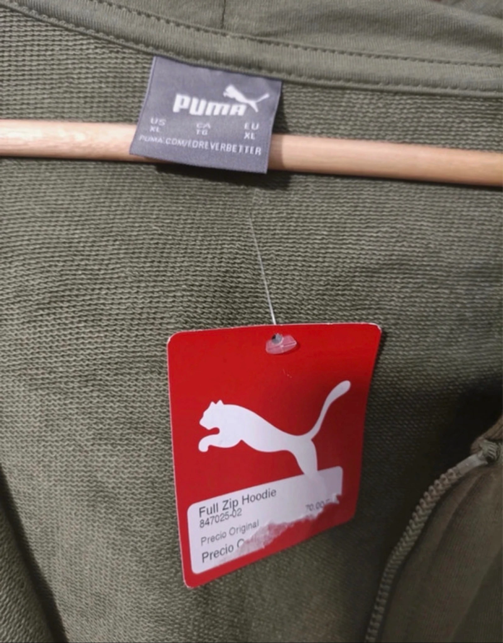 Puma Full Zip Hoodie groene kaki maat XL nieuw met label – photo 3